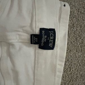 Very EUC J. Crew Boyfriend Slim Size 27 Size 4 White Jeans.